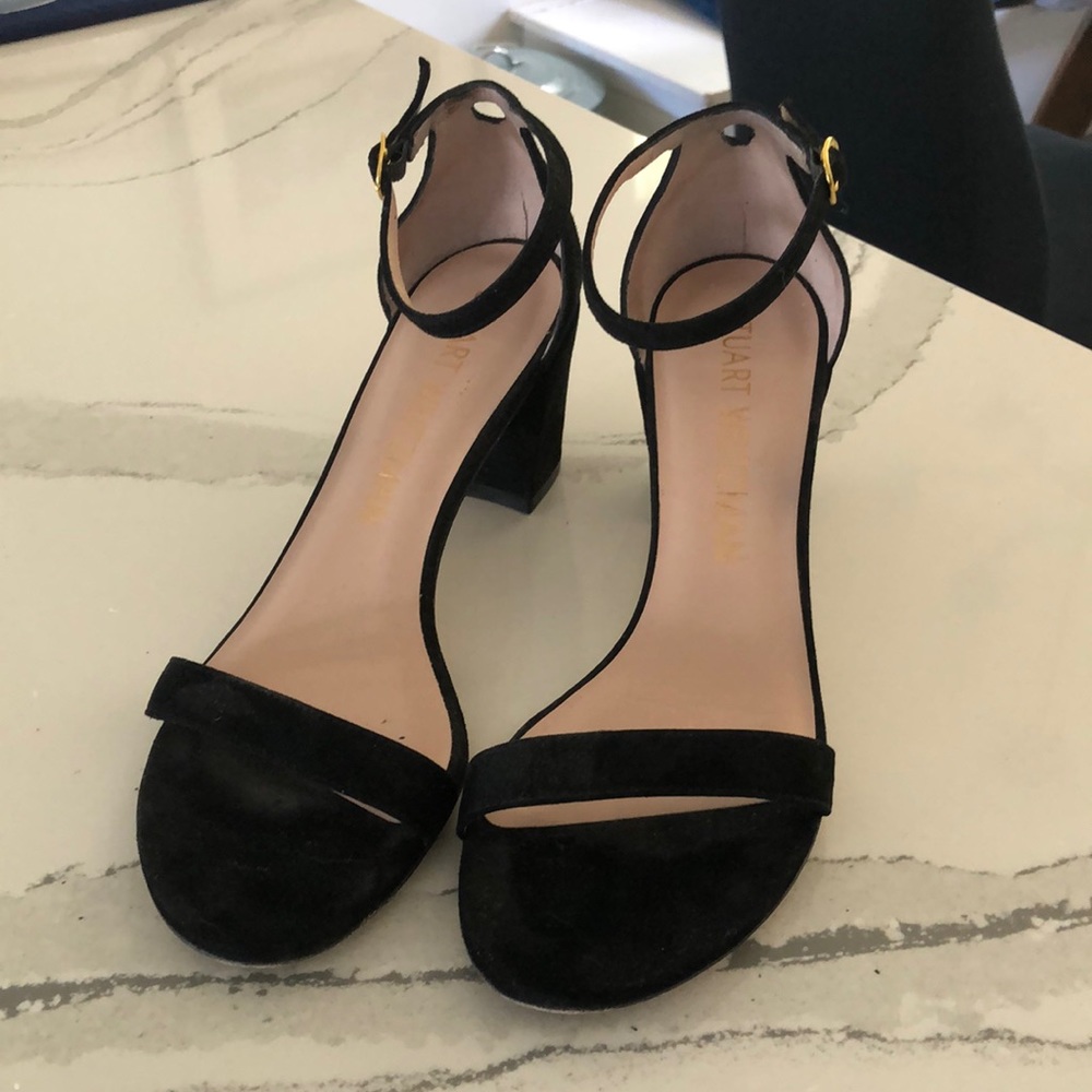 Stuart Weitzman black suede sandals